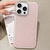 Per iPhone 15 Pro Custodia per telefono con copertura totale glitterata con cornice per fotocamera in strass incorporata (rosa)