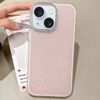 Per iPhone 15 Plus Custodia per telefono con copertura totale glitterata con cornice per fotocamera in strass incorporati (rosa)
