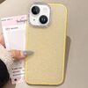 Per iPhone 14 Plus Custodia per telefono con copertura totale glitterata con cornice per fotocamera in strass incorporati (giallo)