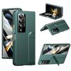 Per Samsung Galaxy Z Fold3 5G Custodia per telefono con supporto pieghevole integrato Skin Feel (verde)