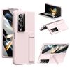 Per Samsung Galaxy Z Fold3 5G Custodia per telefono con supporto pieghevole integrato Skin Feel (rosa)
