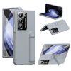 Per Samsung Galaxy Z Fold5 Custodia per telefono con supporto pieghevole integrato Skin Feel (grigio)