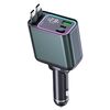 GC08A Doppio cavo retrattile di tipo C Caricabatteria da auto Display di tensione Adattatore di ricarica rapida