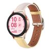 Cinturino per orologio in vera pelle con fibbia quadrata e trama Litchi da 20 mm (bianco + giallo)