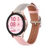 Cinturino per orologio in vera pelle con fibbia quadrata con trama litchi da 20 mm (grigio + rosa)