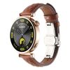 Cinturino per orologio in vera pelle con fibbia a farfalla e motivo a diamante da 18 mm (marrone)