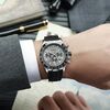 Orologio meccanico completamente automatico Dulunwe 30m impermeabile luminoso (meteorite con guscio d'argento)