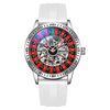 Orologio meccanico Dulunwe 6061A impermeabile 30m con quadrante rotante, colore: silicone bianco