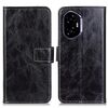 Custodia a libro in pelle con texture Crazy Horse per Honor 400 (nera)