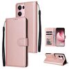 Per OPPO Reno13 Pro 5G Global 3-Card Slots Custodia multifunzionale in pelle per telefono (oro rosa)