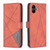Per Samsung Galaxy M06 5G / F06 5G Custodia per telefono in pelle con fibbia magnetica e trama a rombi (marrone)