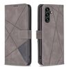 Per Samsung Galaxy M16 5G / F16 5G Custodia per telefono in pelle con fibbia magnetica e trama a rombi (grigio)