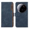 Per Xiaomi 15 Ultra ABEEL Custodia per telefono in pelle magnetica RFID Color Block (blu-marrone)