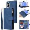 Per Samsung Galaxy S25 Edge 5G Custodia per telefono in pelle con cerniera smerigliata multifunzionale (blu)