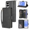 Per Samsung Galaxy S25 Edge 5G 9-Slot per schede Portafoglio con cerniera Custodia in pelle per telefono (nero)