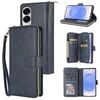 Per Samsung Galaxy S25 Edge 5G 9-Slot per schede Portafoglio con cerniera Custodia in pelle per telefono (blu)