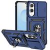 Per Samsung Galaxy S25 Edge 5G Custodia per telefono con supporto scorrevole Camshield (blu)