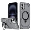 Per iPhone 16 Custodia per telefono con supporto MagSafe satinato (grigio)