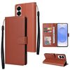 Per Samsung Galaxy S25 Edge 5G Custodia per telefono in pelle multifunzionale con 3 slot per schede (marrone)