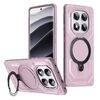 Per Redmi Note 14 Pro 5G / 4G Custodia per telefono con supporto MagSafe satinato (rosa)