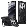 Per Redmi Note 14 Pro 5G / 4G Custodia per telefono con supporto MagSafe satinato (nero)