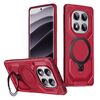 Per Redmi Note 14 Pro 5G / 4G Custodia per telefono con supporto MagSafe satinato (rosso)