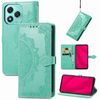 Custodia in pelle goffrata con motivo mandala a fiori per Honor 400 Lite (verde)
