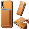 Per Samsung Galaxy S25 Edge 5G Retro Magsafe Card Bag PU Cover posteriore Custodia per telefono (giallo)