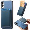 Per Samsung Galaxy S25 Edge 5G Retro Magsafe Card Bag PU Cover posteriore Custodia per telefono (blu)