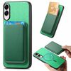 Per Samsung Galaxy S25 Edge 5G Retro Magsafe Card Bag PU Cover posteriore Custodia per telefono (verde)