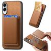 Per Samsung Galaxy S25 Edge 5G Retro Magsafe Card Bag PU Cover posteriore Custodia per telefono (marrone)