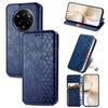 Per Realme 14 Pro+ Custodia per telefono in pelle magnetica pressata a griglia cubica (blu)