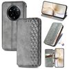 Per Realme 14 Pro+ Custodia per telefono in pelle magnetica pressata a griglia cubica (grigio)