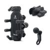 Supporto per specchietto retrovisore per motocicletta Supporto per telefono cellulare antiurto in lega di alluminio (nero)