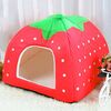 Casa per animali domestici corti a forma di fragole a forma di fragola, dimensioni: m (rosso)