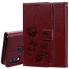 Custodia in pelle PU con flip orizzontale in rilievo rosa per Galaxy A40, con supporto, slot per schede e portafoglio (marrone)