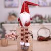 Bambola elfo carina seduta senza volto con gambe lunghe Decorazione natalizia (rossa)