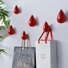 Creativo Gocce d'acqua Ganci da parete Decorazione della casa Resina Murale 3D Appendiabiti Ganci singoli Appendiabiti da parete, Dimensioni: Taglia piccola (Rosso)