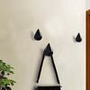 Creativo Gocce d'acqua Ganci da parete Decorazione della casa Resina Murale 3D Appendiabiti Ganci singoli Appendiabiti da parete, Dimensioni: Taglia piccola (Nero)