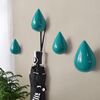 Creativo Gocce d'acqua Ganci da parete Decorazione domestica Resina Murale 3D Appendiabiti Ganci singoli Appendiabiti da parete, Dimensioni: Taglia piccola (Verde)