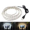 USB Power SMD 3528 Epoxy LED Strip Light Christmas Desk Decor Lamp for TV Background Lighting, Lunghezza: 5m (bianco caldo)