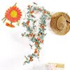 Daisy Leaf Artificial Flower Vine Interior Background Wall Window Decoration, Lunghezza: 1,75 m (arancione)
