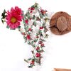 Daisy Leaf Artificial Flower Vine Interior Background Wall Window Decoration, Lunghezza: 1,75 m (rosso vino)