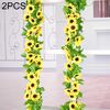 2 PCS Girasole Fiore Artificiale Sfondo Interno Muro Decorazione Finestra, Lunghezza: 2,6 m