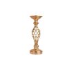 Decorazione per oggetti di scena per matrimonio con candelabro in ferro battuto placcato oro, dimensioni: 40 cm
