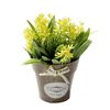 Erba di fiori finti con fiori artificiali in vaso di plastica per la decorazione rustica della fattoria del giardino (giallo)