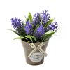 Erba di fiori finti con fiori artificiali in vaso di plastica per la decorazione rustica della fattoria del giardino (viola)