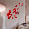 3d note musicali acrilici mirror wall sticker home decor soggiorno decorazione della parete arte fai da te adesivi murali (rosso)