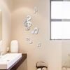 3d note musicali acrilici specchi wall sticker home decor soggiorno decorazione della parete arte fai da te adesivi murali (argento)
