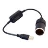 Adattatore per convertitore per auto Controller cablato Presa per accendisigari da USB a presa da 5V a 12V Cavo adattatore di alimentazione boost (nero)